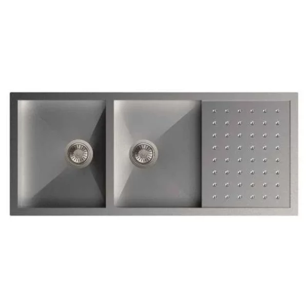 Carysil Stainless Steel Sink Polo Single and Double Bowl With Drainer (1mm) 46x20x9