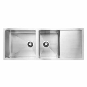 Carysil Stainless Steel Sink Quadro Double Bowl With Drainer(1mm) 52x20x8 - 14"x17"x8"