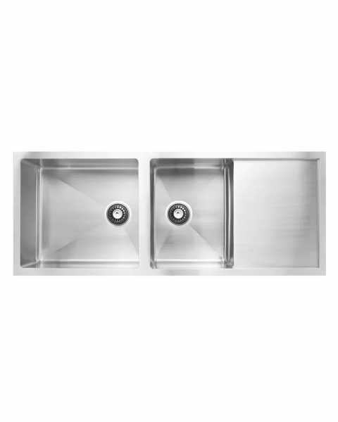 Carysil Stainless Steel Sink Quadro Double Bowl With Drainer(1mm) 52x20x8 - 14"x17"x8"