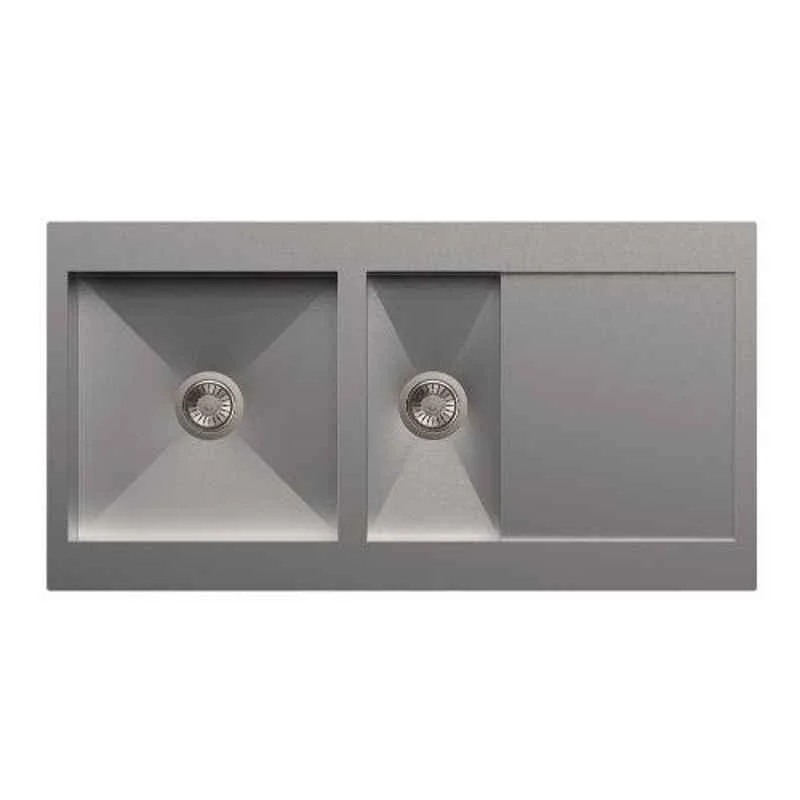 Carysil Stainless Steel Sink Rege One and Half and Double Bowl With Drainer (1mm) 40x20x8