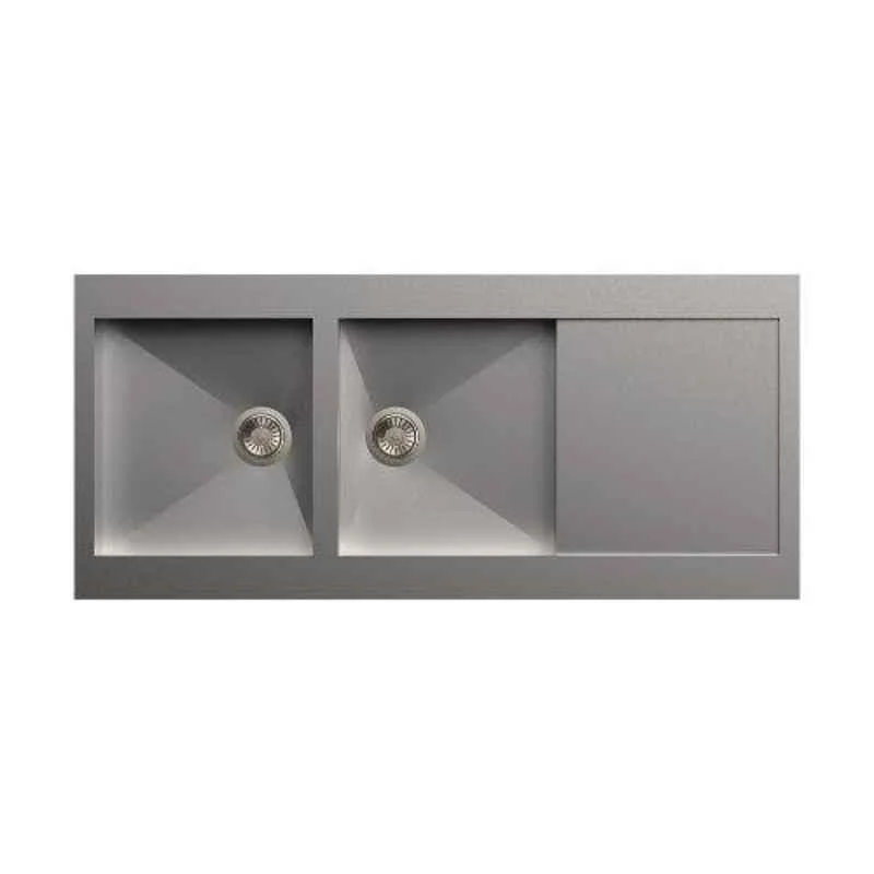 Carysil Stainless Steel Sink Rege One and Half and Double Bowl With Drainer (1mm) 46x20x8