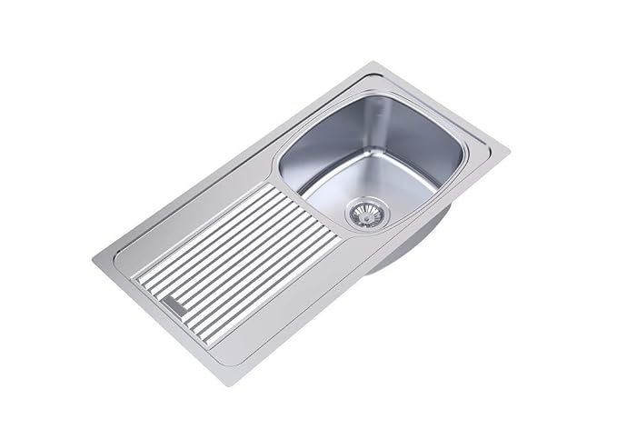 Carysil Stainless Steel Sink Vogue Single Bowl With Drainer (0.8mm) 36x18x8