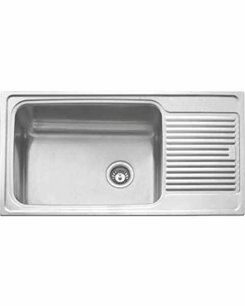 Carysil Stainless Steel Sink Vogue Single Bowl With Drainer (0.8mm) 40x20x8