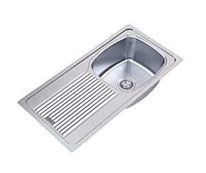Carysil Stainless Steel Sink Vogue Single Bowl With Drainer (1mm) 32x18x6