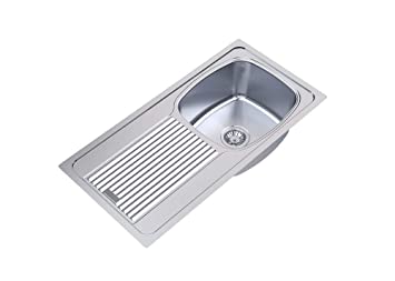 Carysil Stainless Steel Sink Vogue Single Bowl With Drainer (1mm) 32x18x6