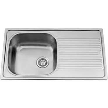 Carysil Stainless Steel Sink Vogue Single Bowl With Drainer (1mm) 34x20x8