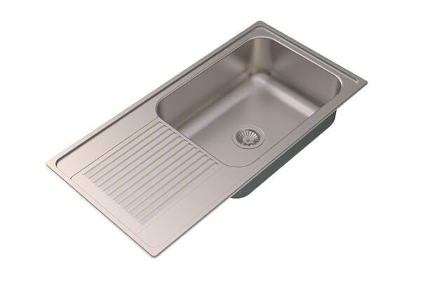 Carysil Stainless Steel Sink Vogue Single Bowl With Drainer (1mm) 40x20x8