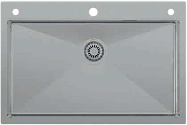 Carysil Stainless Steel Sink Waltz 750 R 10 With Accessories(Semi Loaded)(1mm) 30x20x8 With Inox 2201 Faucet