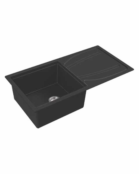 Franke Eurostone 611-100 (Carbon Black) SINGLE BOWL WITH DRAINBOARD