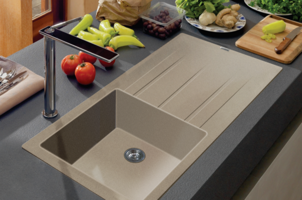 Franke Eurostone 611-100 (D. Platinum) SINGLE BOWL WITH DRAINBOARD
