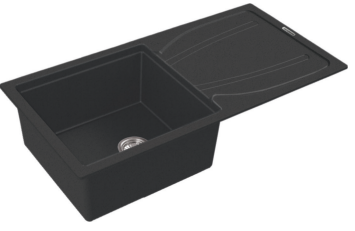 Franke Eurostone 611-86 (Carbon Black) SINGLE BOWL WITH DRAINBOARD