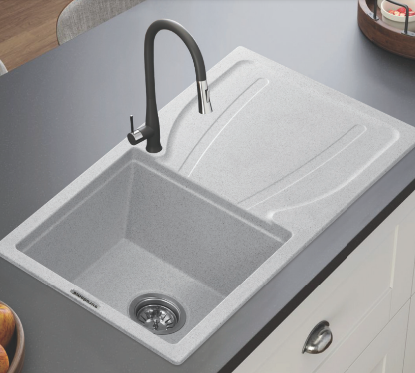 Franke Eurostone 611-86 (T. Silver) SINGLE BOWL WITH DRAINBOARD Franke Eurostone 611-86 (T. Silver) SINGLE BOWL WITH DRAINBOARD