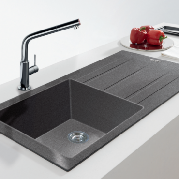 Franke Eurostone 611-91 (Carbon Black) SINGLE BOWL WITH DRAINBOARD