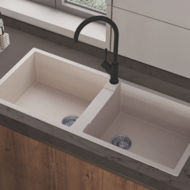 Franke Eurostone 620-116 (Carbon Black) DOUBLE BOWL WITHOUT DRAINBOARD