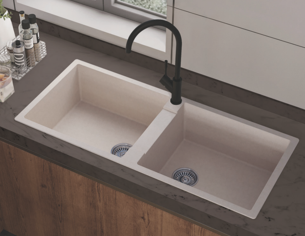 Franke Eurostone 620-116 DOUBLE BOWL WITHOUT DRAINBOARD Franke Eurostone 620-116 (Carbon Black) DOUBLE BOWL WITHOUT DRAINBOARD