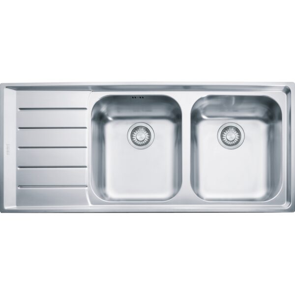 Franke Stainless Steel Sink DOUBLE BOWL WITH DRAIN BOARD RSX 621 3 1/2" WWK REV NOF NTH FRL