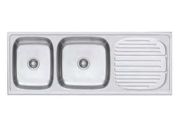 Franke Stainless Steel Sink DOUBLE BOWL WITH DRAINBOARD 621CX Omni (55X20X7&8) Satin Finish Franke Stainless Steel Sink DOUBLE BOWL WITH DRAINBOARD 621CX Omni (55X20X7&8) Satin Finish