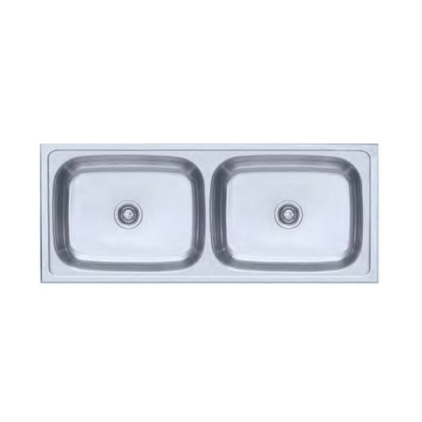 Franke Stainless Steel Sink DOUBLE BOWL WITHOUT DRAIN BOARD 620X Grand (48X20X9) Satin Finish