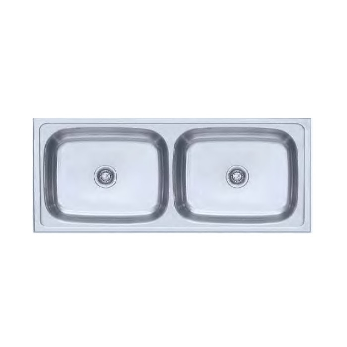Franke Stainless Steel Sink DOUBLE BOWL WITHOUT DRAIN BOARD 620X Grand (48X20X9) Satin Finish Franke Stainless Steel Sink DOUBLE BOWL WITHOUT DRAIN BOARD 620X Grand (48X20X9) Satin Finish