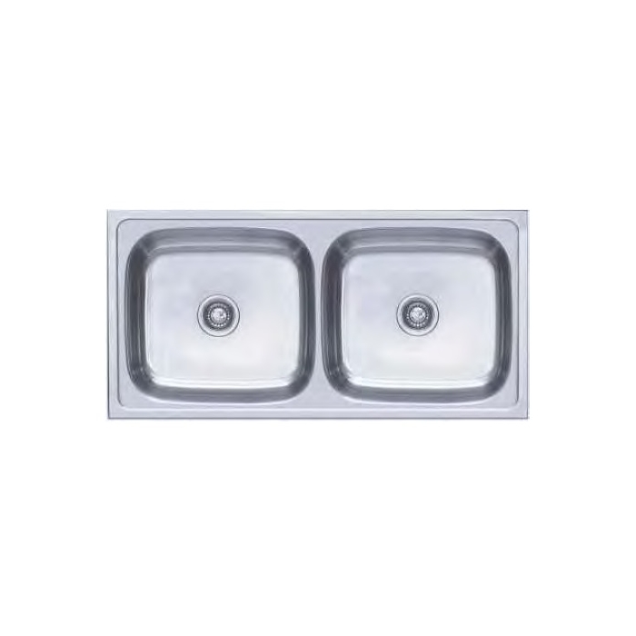 Franke Stainless Steel Sink DOUBLE BOWL WITHOUT DRAIN BOARD 620X Omni (40X20X8) Satin Finish
