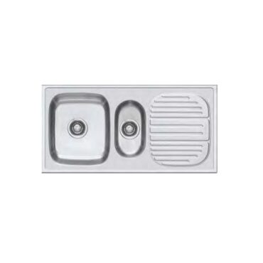 Franke Stainless Steel Sink ONE & HALF BOWL (BIG BOWL & SMALL BOWL)WITH DRAINBOARD 651X Trendy (40X20X7)