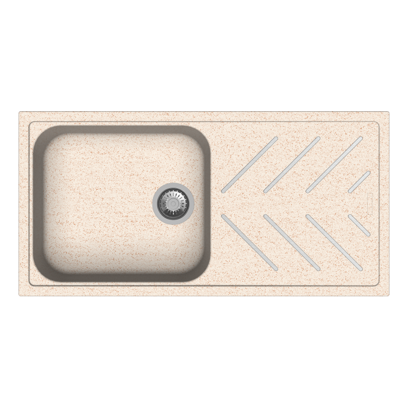 New Beethoven D100 L Steel Inox_Cornflakes-800x800 Carysil New Beethoven with Steel Inlays Quartz Sink D100L Granite Cornflakes