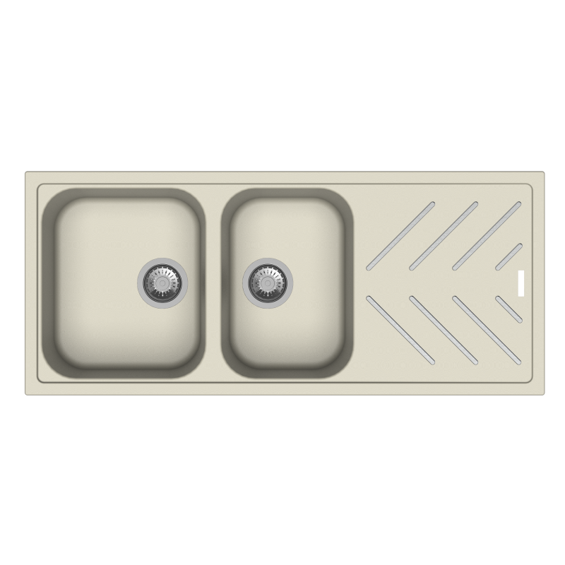 Carysil New Beethoven with Steel Inlays Quartz Sink D200 Granite Champagne