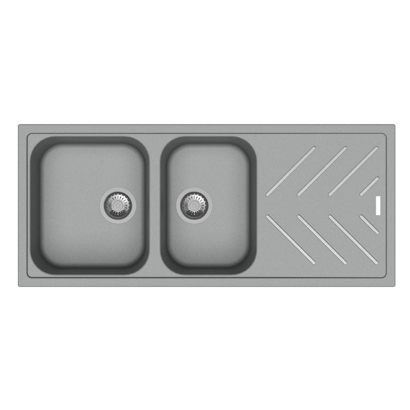 Carysil New Beethoven with Steel Inlays Quartz Sink D200 Metallic Croma