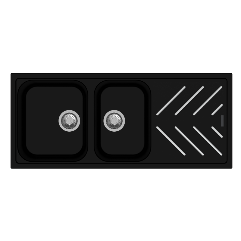 New Beethoven D200_Nera-800x800 Carysil New Beethoven with Steel Inlays Quartz Sink D200 Metallic Nera