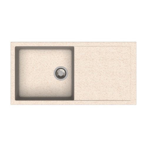 Carysil Polo Quartz Sink D100L Dotted Granite Cornflakes