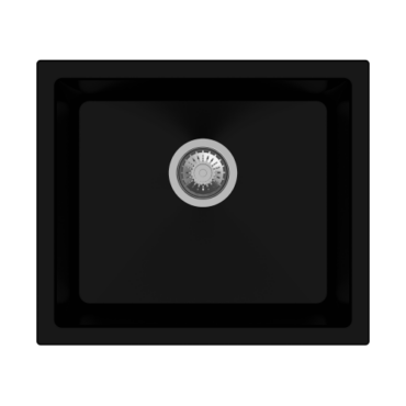 Carysil Salsa Single Bowl Kitchen Sink Granite Metallic Nera