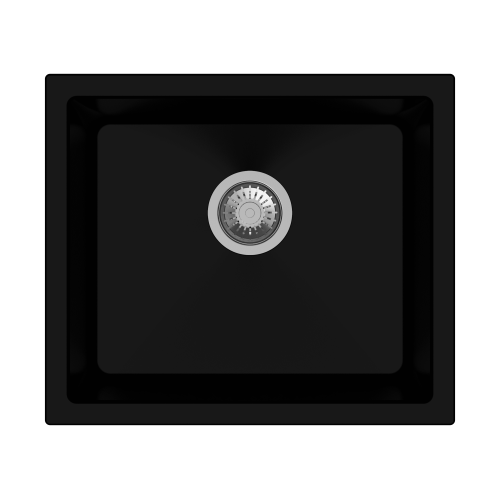Carysil Salsa Single Bowl Kitchen Sink Granite Metallic Nera