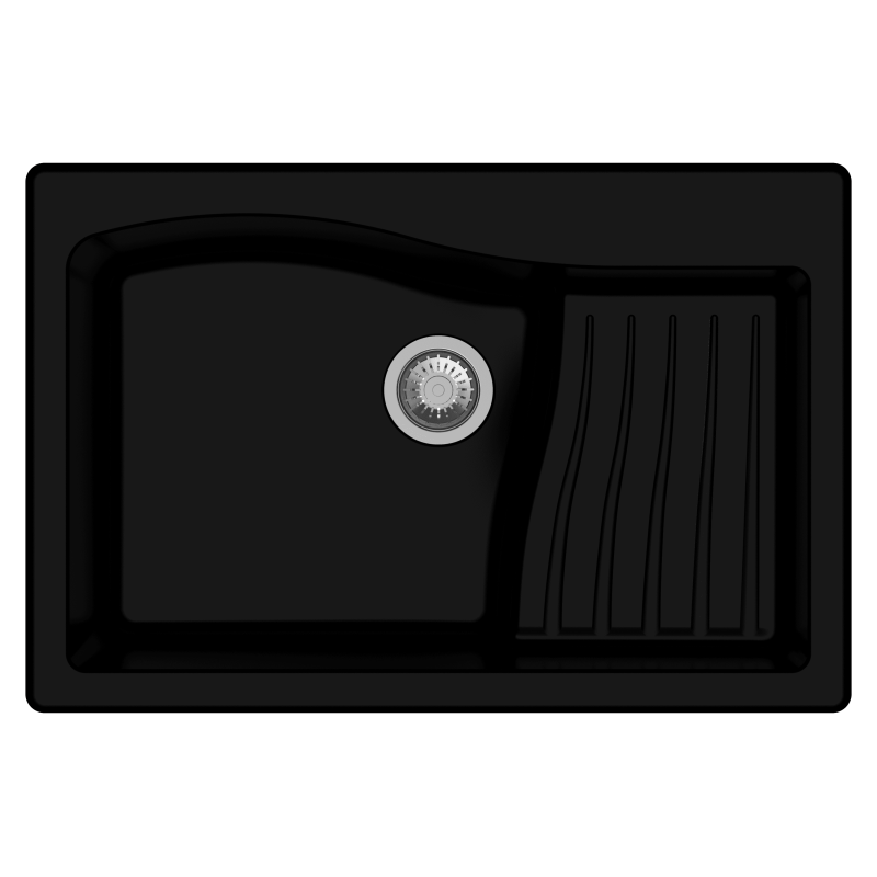 Carysil Swan New Ascend Quartz Sink D100 Granite Metallic Nera