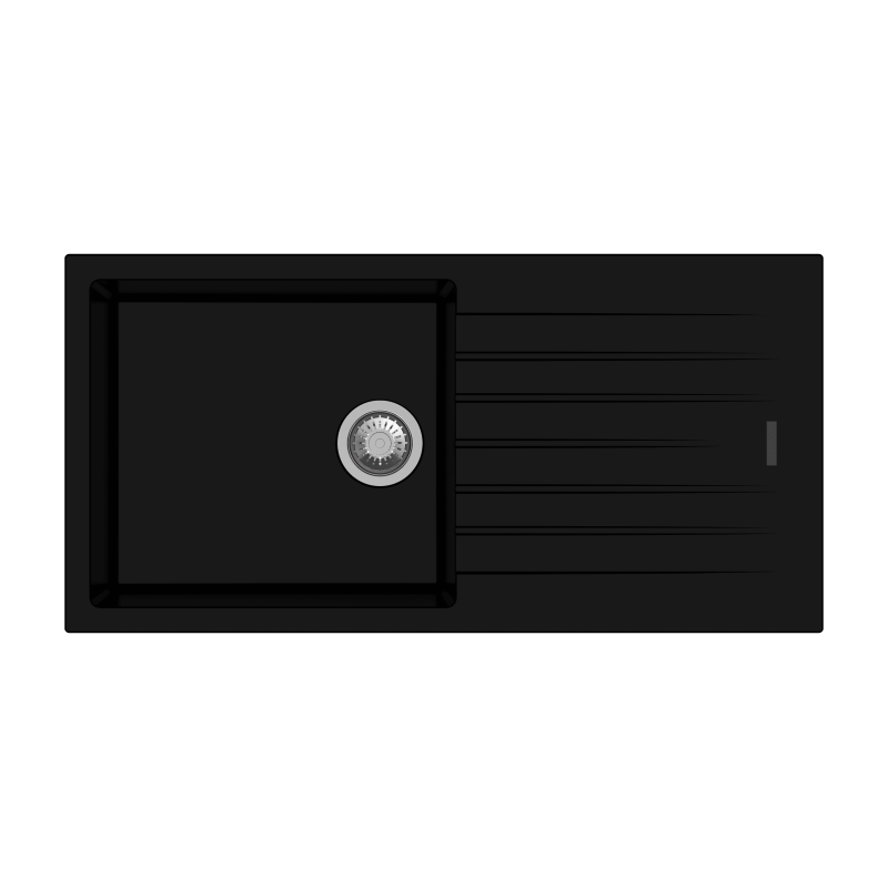 TIP TOE D100 L_Nera-800x800 Carysil Tip Toe Quartz Sink D100L Granite Metallic Nera