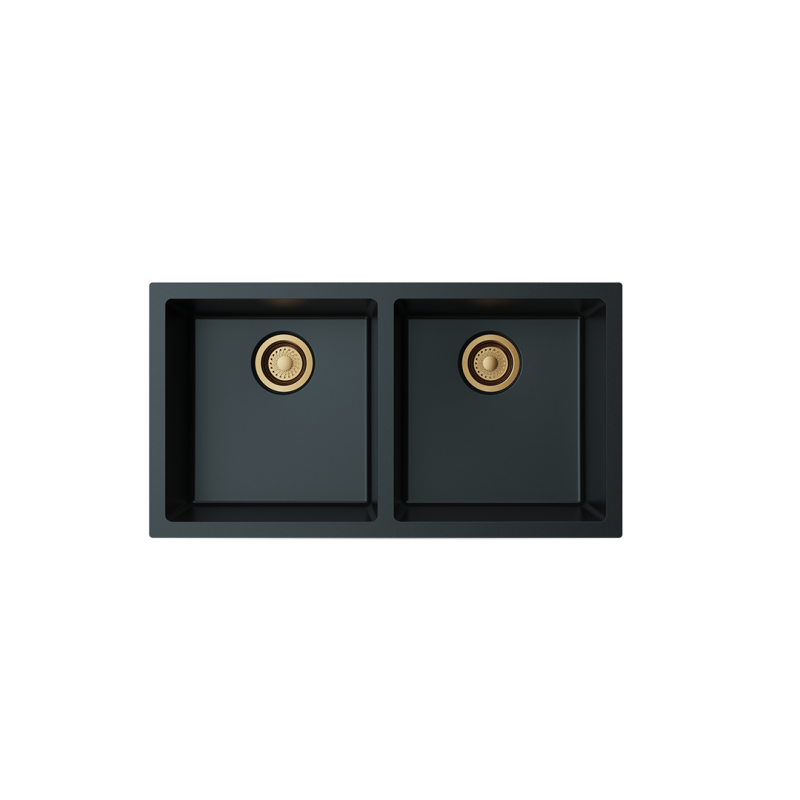 TOP view - CGDB 3318-850.5814-800x800 Carysil Smart Series Quartz Sink CGDB 3318-850 Granite Metallic Espresso