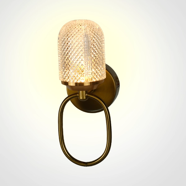 Honeycomb Crystal Golden Ring Modern Wall Decorative Light