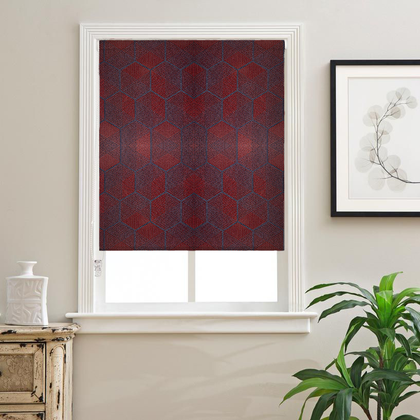 Maroon Blackout Roller Blinds, No-Drill, Waterproof, UV Protection, Corded, Customizable (3FT x 5FT) (Maroon, Grey, Blue, Green) Room Darkening for Home & Office.